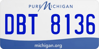 MI license plate DBT8136