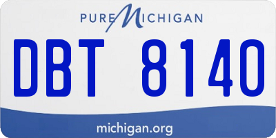 MI license plate DBT8140
