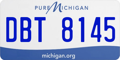 MI license plate DBT8145