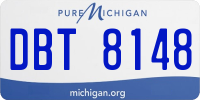 MI license plate DBT8148