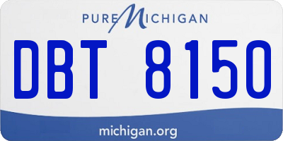 MI license plate DBT8150