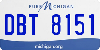MI license plate DBT8151