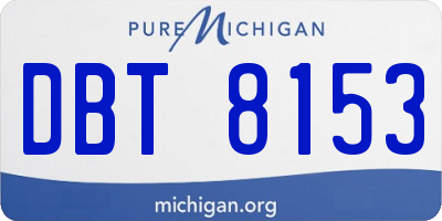 MI license plate DBT8153