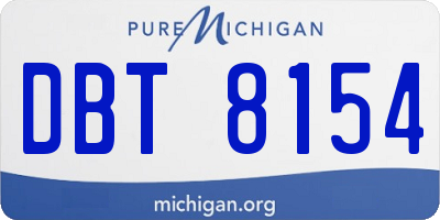 MI license plate DBT8154