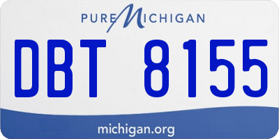 MI license plate DBT8155