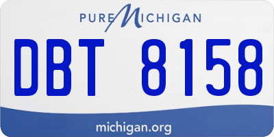 MI license plate DBT8158
