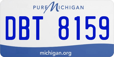 MI license plate DBT8159