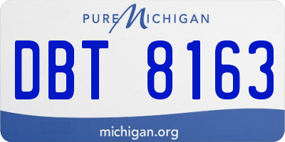 MI license plate DBT8163