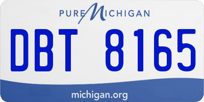 MI license plate DBT8165