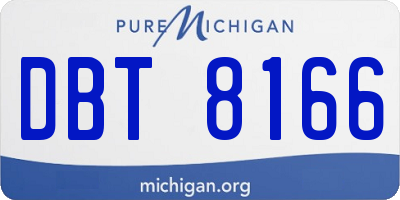 MI license plate DBT8166