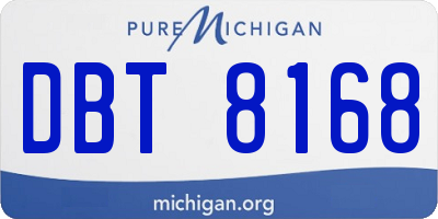 MI license plate DBT8168