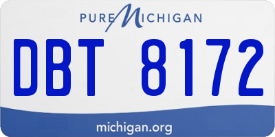 MI license plate DBT8172