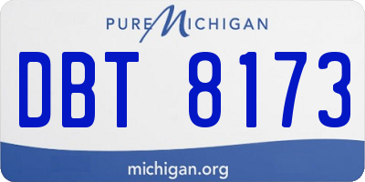 MI license plate DBT8173