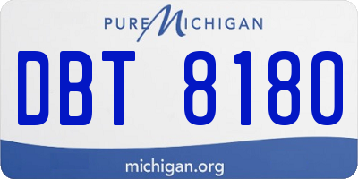 MI license plate DBT8180