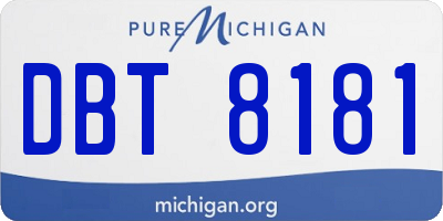 MI license plate DBT8181