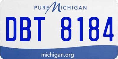 MI license plate DBT8184