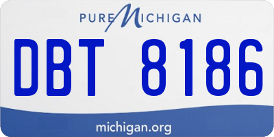 MI license plate DBT8186