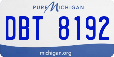 MI license plate DBT8192