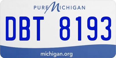 MI license plate DBT8193