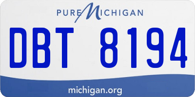 MI license plate DBT8194