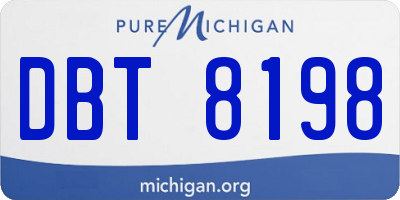 MI license plate DBT8198