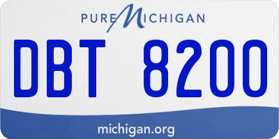 MI license plate DBT8200