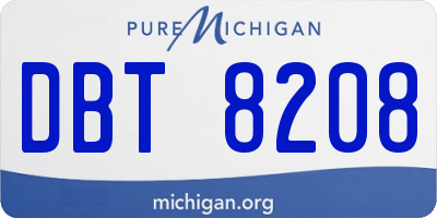 MI license plate DBT8208