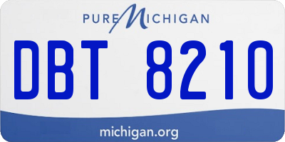 MI license plate DBT8210