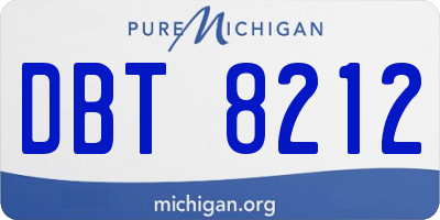 MI license plate DBT8212