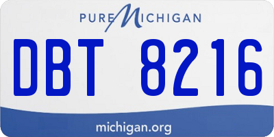MI license plate DBT8216