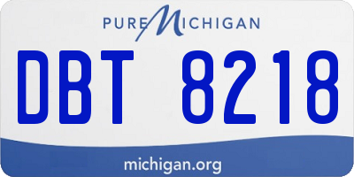 MI license plate DBT8218