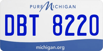MI license plate DBT8220