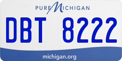 MI license plate DBT8222