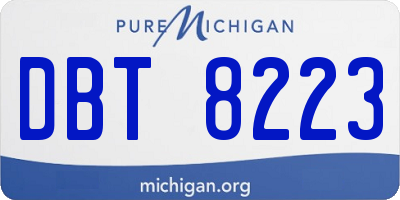 MI license plate DBT8223