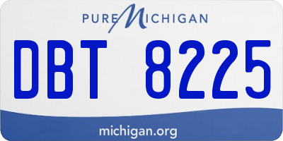 MI license plate DBT8225