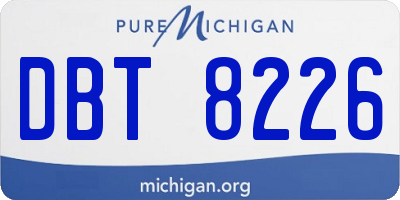 MI license plate DBT8226