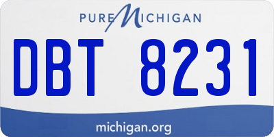 MI license plate DBT8231