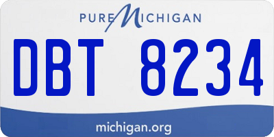 MI license plate DBT8234