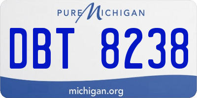 MI license plate DBT8238