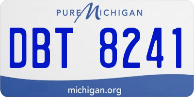 MI license plate DBT8241