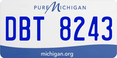 MI license plate DBT8243