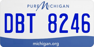 MI license plate DBT8246