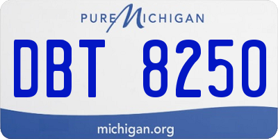 MI license plate DBT8250