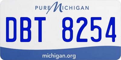 MI license plate DBT8254