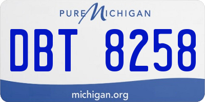 MI license plate DBT8258