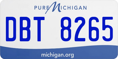 MI license plate DBT8265