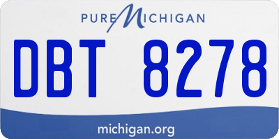 MI license plate DBT8278