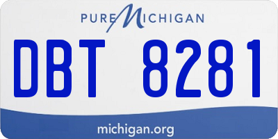 MI license plate DBT8281