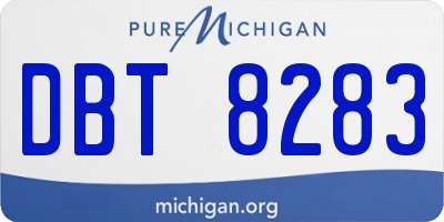 MI license plate DBT8283