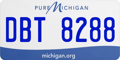 MI license plate DBT8288
